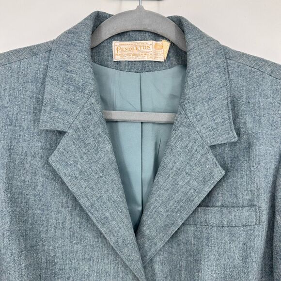 Pendleton Womens Wool Blazer Size 14 Academia Preppy Light Blue Office - Picture 5 of 9